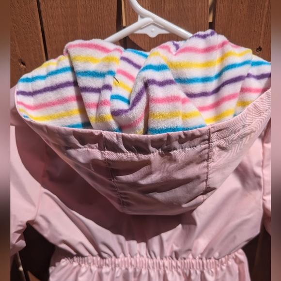 NWOT London Fog Girls Peplin Rainbow Fleece Lined Hooded Jacket (S/4) - Picture 6 of 10